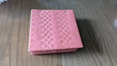Vintage 70's BOGENE Pink Satin Hankie Box 8 x 8" - Image 1 of 3