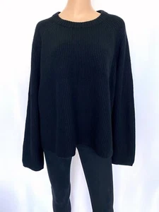 NWT! NEW! JENNI KAYNE Plus Size 3X Black 100% Cashmere Sweater Pullover Knit Top - Picture 1 of 9