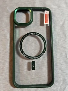 strong  Magnetic Case for iPhone 14/ 14 pro/ 14 promax/ 14 plus Green and Black - Picture 1 of 2