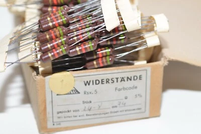 12x Vintage Widerstand von Resista Typ RSX5, 5.1 kOhm / 2 W / 5%, Resistor, NOS - Bild 1 von 2