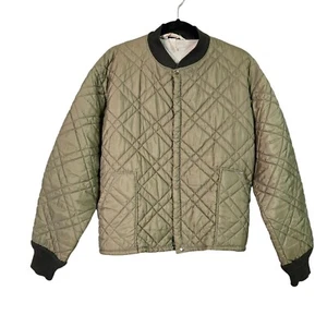 Vintage 60's 70's Towncraft Penney's Quilted Work Chore Bomber Jacket XL Olive - Picture 1 of 8