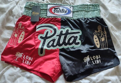 Patta x Fairtex Muay Thai Boxing Satin Shorts Black Red & Green S or M BNWT - Image 1 of 4