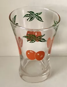 Vintage Retro MCM Arance Foglie Succo Foglie Affettate Frutta Bicchiere - Foto 1 di 2