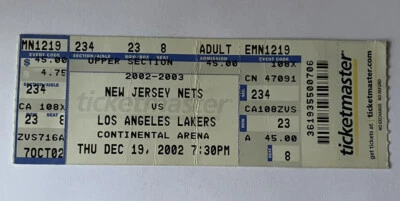 Ingresso esboço Los Angeles Lakers New Jersey Nets Kobe Bryant 2002 - Imagem 1 de 4