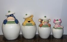 Rare! Set Of 4! Winnie the Pooh Peek A Boo kitchen Canister/Cookie Jars Set