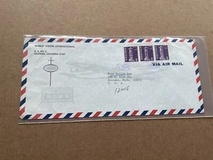 Korea 1960s Airmail Cover to US +Franking 5W (3) +Purple CDS +World Vision Intl - Picture 1 of 2