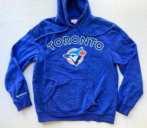 Mitchell & Ness Toronto Blue Jays Authentic Hoodie Mens Large Blue Baseball Cover