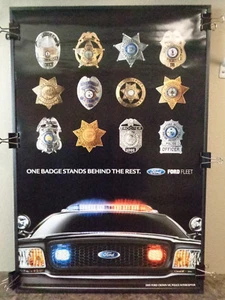 2005 FORD POLICE INTERCEPTOR POSTER FEATURING POLICE BADGES, VERY SCARCE! L@@K ! - Picture 1 of 1