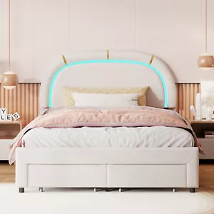 Polsterbett 140x200cm Einzelbett Kinderbett Jugendbett Stauraumbett Bettgestell- - Bild 1 von 12