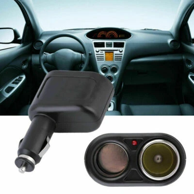 1X Two-Way Car Cigarette Lighter Socket Adapter Splitter Charger Dual Ports Plug - Image 1 of 4