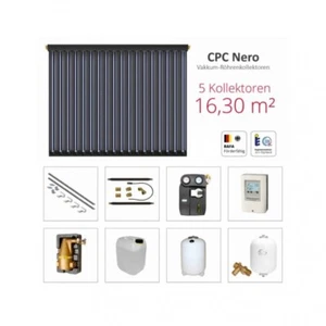 Solarbayer Komplettsolarpaket CPC NERO 5B Bruttogesamtfläche 16,30m² Vakuumröhre - Bild 1 von 15