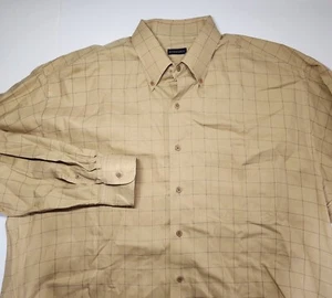 Gitman Bros Mens Size XL Yellow/Beige Checkered Long Sleeve Button Down - Picture 1 of 11