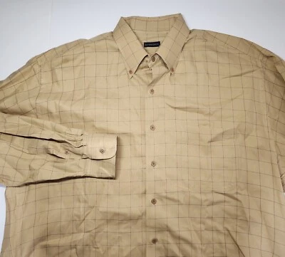 Gitman Bros Hombres Talla XL Amarillo/Beige Cuadros Manga Larga Abotonada Foto 1 de 4