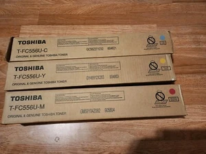 LOT DE 3 ! Toshiba T-FC556U-CY,M cartouche de toner cyan jaune magenta / SCELLÉE - Photo 1/1