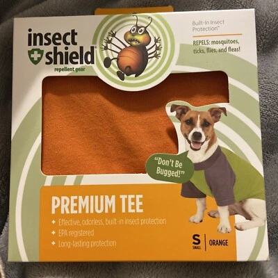 Dog Pet Gear T-Shirt or Hoodie Top Insect Shield Orange Small