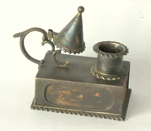 Antique Silver Figural Match Safe with Candle Font and Snuffer - Picture 1 of 7