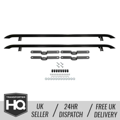 TRANSPORTERHQ VW Transporter T5/T6 – Trapezoid Sidebars – LWB – Gloss Black