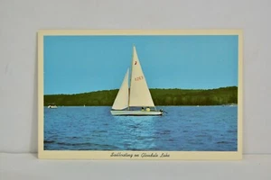 Postcard Patton PA Prince Gallitzin State Park Sailboating - Picture 1 of 2