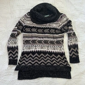Maunces Ladies Sweater Black Brown white - Picture 1 of 11