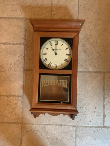 Antique Reproduction Quartz Movement Pendulum Regulator Wall Clock by NH Clocks Cover