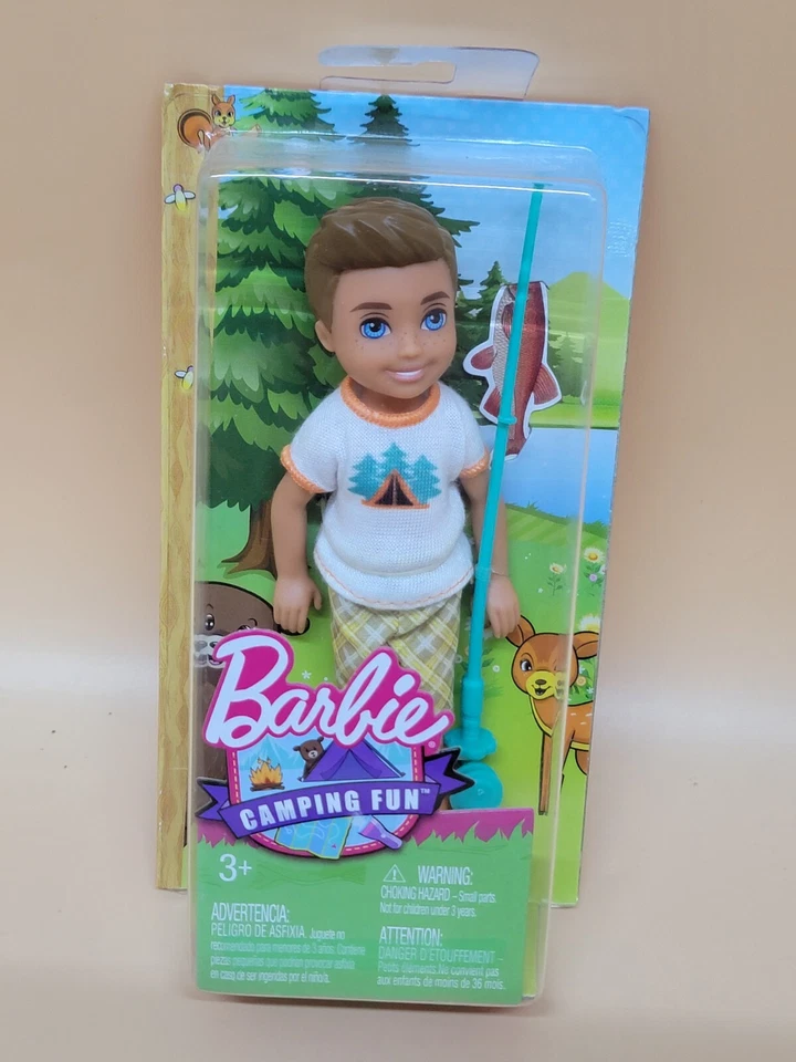 Barbie Camping Fun Boy Doll With Fishing Pole Dyx05 Fgc92
