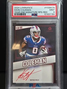 KEON COLEMAN 2023 Panini Luminance Year One Signature on Card RPS RC Red PSA9!!! - Picture 1 of 1