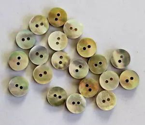 20 x 2 Hole 10mm Natural Shell Buttons - Picture 1 of 2