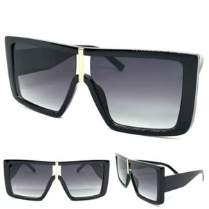 GAFAS DE SOL de gran tamaño elegantes contemporáneas modernas estilo escudo marco negro - Imagen 1 de 6
