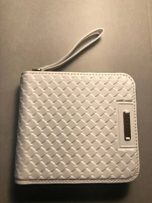 Cartera de cuero Makey blanca hecha a mano con cremallera europea Foto 1 de 2