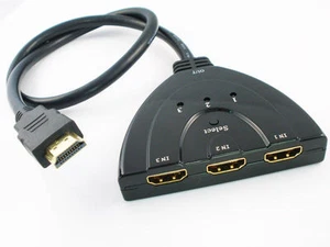 3 Port 1080P HDMI AUTO Switch Switcher Splitter Cable For 4K HDTV Laptop Xbox360 - Picture 1 of 5