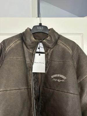 BNWT Unisex House of Sunny Size L Embroidered Puffer Jacket Coat Lined UK 12 14 - Image 1 of 4