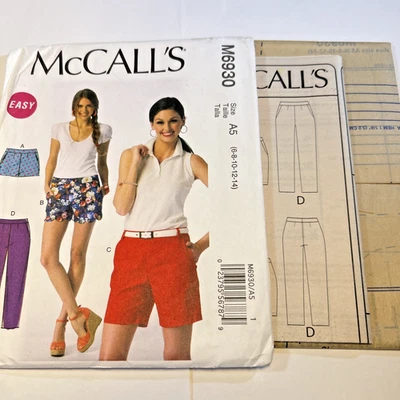 McCall's M6930 Misses 6-8-10-12-14 Shorts and Pants Uncut Sewing Pattern New - Image 1 of 4