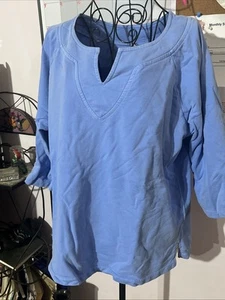 iCantoo Periwinkle Blue Top 3/4 Sleeve Blouse - Picture 1 of 4