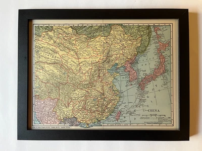 1927 Map of CHINA by C. S. Hammond Large 10" x 13" Frame SEE DESCRIPTION - Image 1 of 3