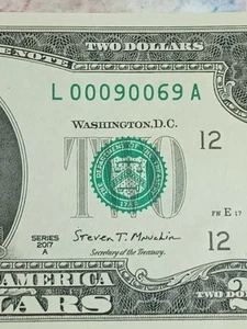 2017A $2 L SAN FRANCISCO BEP L-A BLOCK TRINARY FLIPPER 🐬 NOTE (L00090069A)🐬 - Picture 1 of 8