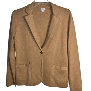 J.Crew 100% Cotton Sweater Blazer in Heather Camel Size Medium - Picture 1 of 9