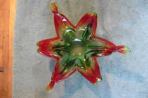 Vintage Murano Star Fish Glass Candy Trinket Dish Bowl Twisted Glass 11" Artwork - Picture 1 of 12