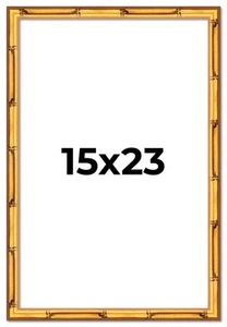 15x23 Frame Gold Bamboo Solid Wood Picture Frame | 1 Inch Moulding Width | Inter - Picture 1 of 10