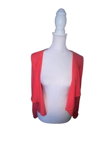 Cárdigan para mujer Covington Petite tejido encogido de hombros rojo sandía manga larga SP NUEVO CON ETIQUETAS - Imagen 1 de 18