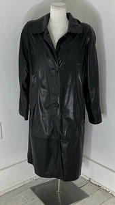 Trench Barcellona vintage burroso vera pelle nera agnello - Foto 1 di 6