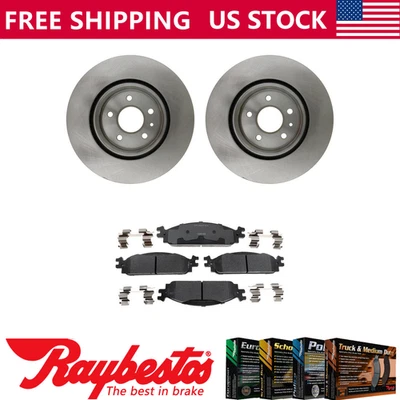 Rotores de freno delanteros + pastillas de freno de cerámica y accesorios para Lincoln MKS 2010 Foto 1 de 4