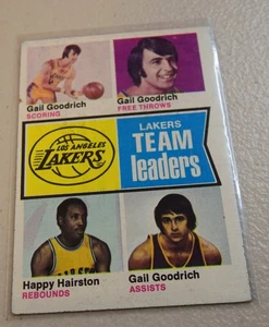 1974 75 Topps #90 Los Angeles Lakers Team Leaders - Picture 1 of 2