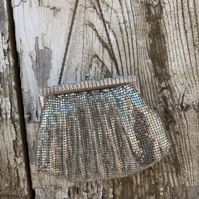 Antiguo bolso de noche monedero de malla color peltre Whiting & Davis Foto 1 de 4