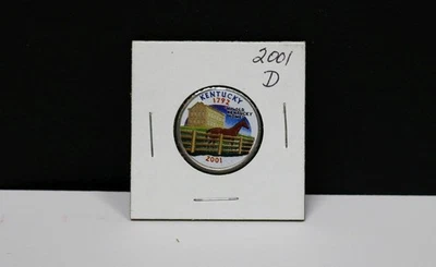 2001 D KENTUCKY COLORIZED STATE QUARTER WASHINGTON OBVERSE FREE SHIPPING SAT#325 - Image 1 of 3