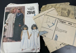 Vintage 1980s Little Vogue 2846 Sewing Pattern Nightgown Size 6 CUT w/Instr. - Picture 1 of 2