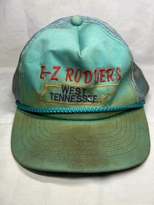 Vintage E-Z Rodders West Tennessee Teal Snapback Hat Car Truck Club - Picture 1 of 9