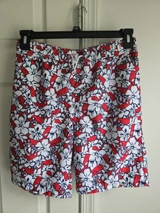 VINEYARD VINES Target Boys Hibiscus Whale SWIM TRUNKS Red/Navy Sz XL 16 Youth - Picture 1 of 5