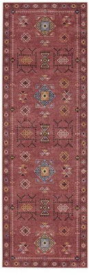 Linon Dillon Austin Red and Cream 2'6" X 8' Runner Rug - Image 1 of 4