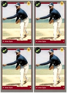 (4) 1991 Classic Draft Picks #1 Brien Taylor New York Yankees Card Lot - Picture 1 of 2