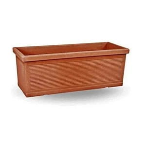Vase Blumentopf rechteckige Kiste Harz 85 cm für Garten Farbe Terrakotta - Bild 1 von 5